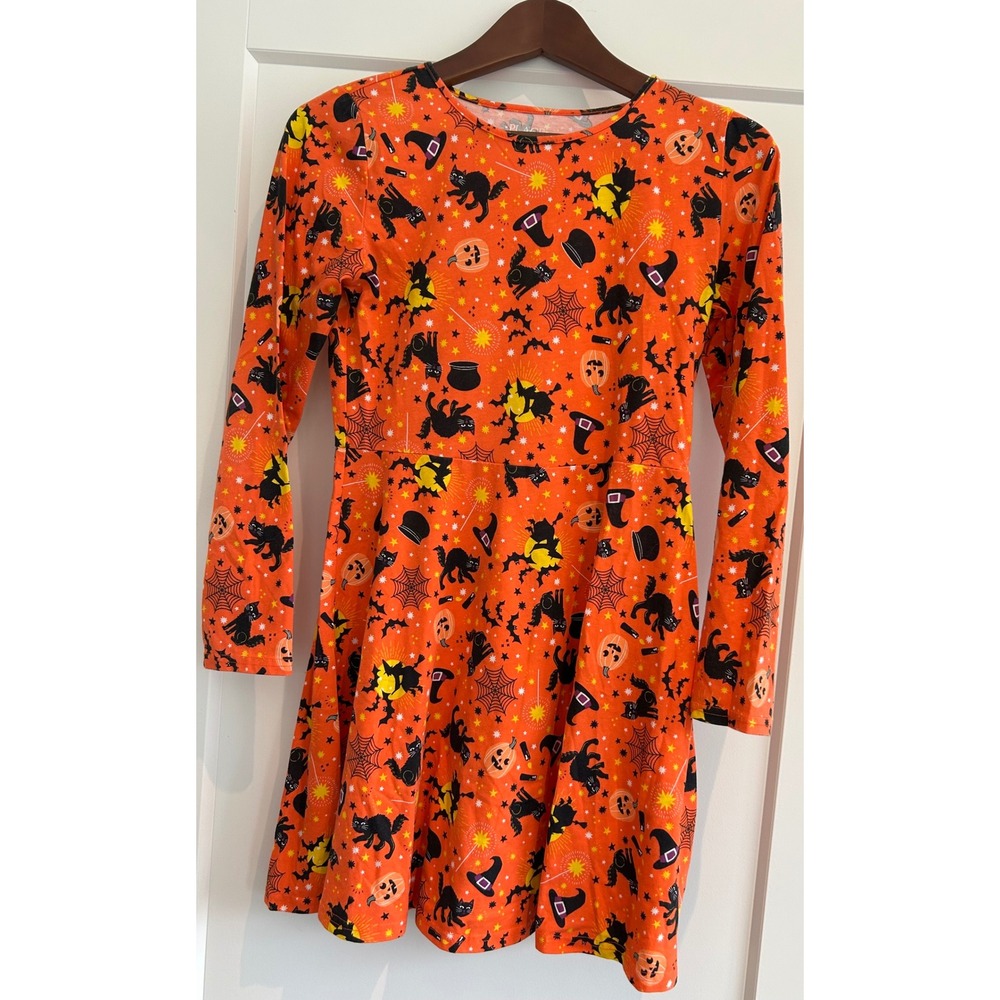 Girls Halloween Dress The Childrens Place Size XXL 14 16 Black Cat Witch Costume